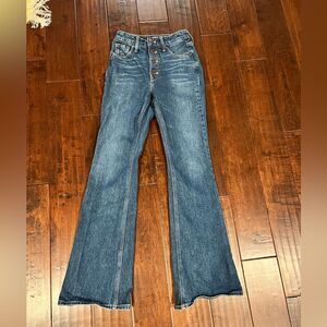 Old Navy Dark Blue Flare Extra High Rise Women’s Jeans Size 0
